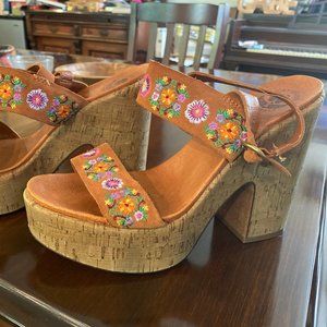 Lucky Brand Almost Wedge Flowered High Heel